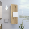 DEPOT E-SHOP Magna Medicine Single Door Cabinet, Three Shelves, Light Oak / White