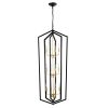 12-Light Lantern Tired Farmhouse Ceiling Hanging Light Black Chandelier Metal Modern Pendant Light Fixtures for Kitchen Island Dining Room Living Room