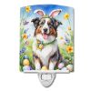 NEW Australian Shepherd Easter Egg Hunt Ceramic Night Light Compact, UL-Certified, Ideal for Bedroom, Bathroom, Nursery, Hallway, Kitchen, 6x4x3