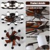 Ceiling Fan 21.7" with Dimmable Light DC Motor and 6 Speeds Reversible with Remote Control Flush Mount Low Profile Indoor with 5 Blade for Living Room