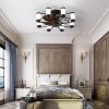 Ceiling Fan 21.7" with Dimmable Light DC Motor and 6 Speeds Reversible with Remote Control Flush Mount Low Profile Indoor with 5 Blade for Living Room