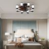 Ceiling Fan 21.7" with Dimmable Light DC Motor and 6 Speeds Reversible with Remote Control Flush Mount Low Profile Indoor with 5 Blade for Living Room