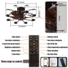 Ceiling Fan 21.7" with Dimmable Light DC Motor and 6 Speeds Reversible with Remote Control Flush Mount Low Profile Indoor with 5 Blade for Living Room
