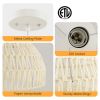 Farmhouse Rattan Pendant Lights with Adjustable Hanging Rope