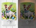 NEW Jack Russell Terrier Easter Egg Hunt Ceramic Night Light Compact, UL-Certified, Ideal for Bedroom, Bathroom, Nursery, Hallway, Kitchen, 6x4x3