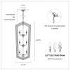 12-Light Lantern Tired Farmhouse Ceiling Hanging Light Black Chandelier Metal Modern Pendant Light Fixtures for Kitchen Island Dining Room Living Room