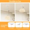 Farmhouse Rattan Pendant Lights with Adjustable Hanging Rope