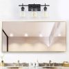 3-Light with Clear Glass Satin Shade Unique Hand-make Lampshade Industrial Indoor Light Fixture for Bathroom Living Room Bedroom E26 Socket [No Bulb][