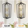 8-Light Lantern Tired Farmhouse Ceiling Hanging Light Black Chandelier Metal Modern Pendant Light Fixtures for Kitchen Island Dining Room Living Room