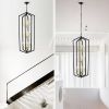 12-Light Lantern Tired Farmhouse Ceiling Hanging Light Black Chandelier Metal Modern Pendant Light Fixtures for Kitchen Island Dining Room Living Room