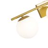 Bathroom Vanity Light Fixtures 3 Lights Gold with Milk White Glass Globe Modern Industrial Bathroom Vanity Light Over Mirror
