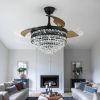 Modern Smart Ceiling Fan APP RC Adjustable 6 Level Speed Pendant Lighting Luminaire Bedroom 3 Heads Led Fandelier Lamp Indoor
