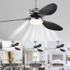 52'' ABS Blades Ceiling Fan with Lights and Remote (6 Speeds Adjustable) , DC Motor Modern Ceiling Fan with 3 ABS Fan Blades & 2 Down Rods