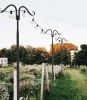 2 Pack Outdoor String Light Poles Stand Poles for Hanging Outside String Lights Adjustable Metal String Light Pole Stakes