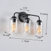 3-Light with Clear Glass Satin Shade Unique Hand-make Lampshade Industrial Indoor Light Fixture for Bathroom Living Room Bedroom E26 Socket [No Bulb][