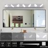 Modern 7-Light LED Vanity Light Fixture - Chrome Finish with Acrylic Light Shades - Energy-Efficient Bathroom Wall Sconce - Dimmable, 52.2-Inch Length