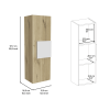 DEPOT E-SHOP Magna Medicine Single Door Cabinet, Three Shelves, Light Oak / White