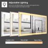 30x36 inch LED Bathroom Vanity Mirror Wall Mounted Adjustable White/Warm/Natural Lights Anti-Fog Touch Switch with Memory Modern Smart Large Bathroom