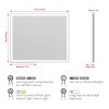 30x36 inch LED Bathroom Vanity Mirror Wall Mounted Adjustable White/Warm/Natural Lights Anti-Fog Touch Switch with Memory Modern Smart Large Bathroom