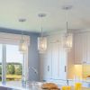 Modern Crystal Pendant Light 3-Pack Adjustable Chrome Hanging Ceiling Fixture with Clear Beads, Elegant Design for Kitchen Island, Dining Room