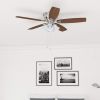 Honeywell Ceiling Fans Glen Alden, 52 Inch Classic Flush Mount Indoor LED Ceiling Fan with Light, Pull Chain