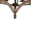3 - Light Wood Drum Chandelier, Hanging Light Fixture with Adjustable Chain for Kitchen Dining Room Foyer Entryway, Bulb Not Included