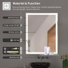 30x36 inch LED Bathroom Vanity Mirror Wall Mounted Adjustable White/Warm/Natural Lights Anti-Fog Touch Switch with Memory Modern Smart Large Bathroom