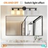 Modern 5-Light Vanity Bathroom Mirror Light, Frosted White Glass with Black Iron Frame, Contemporary Wall Sconce for Bedroom, Bathroom