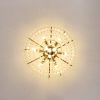 Gold Crystal Chandeliers,5-Tier Round Semi Flush Mount Chandelier Light Fixture