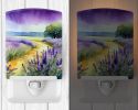 NEW Lavender in Watercolor Ceramic Night Light Compact, UL-Certified, Ideal for Bedroom, Bathroom, Nursery, Hallway, Kitchen, 6x4x3, Multicolor