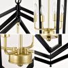 12-Light Lantern Tired Farmhouse Ceiling Hanging Light Black Chandelier Metal Modern Pendant Light Fixtures for Kitchen Island Dining Room Living Room