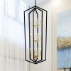 12-Light Lantern Tired Farmhouse Ceiling Hanging Light Black Chandelier Metal Modern Pendant Light Fixtures for Kitchen Island Dining Room Living Room