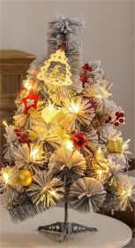 Mini Christmas Tree Flocking Tree Desktop With Light Set (Set: Pine needle-60cm)
