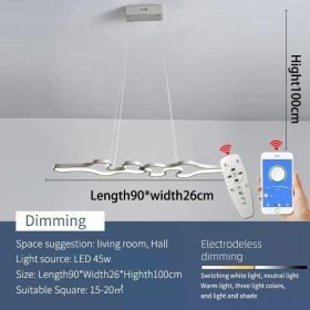 Home Alexa Google Home Modern LED Pendant Lights for Living Dining Room Bar Kitchen Room Hanging Pendant Lamp Fixtures (Emitting Color: Dimmable, Body Color: Dimmable Grey)