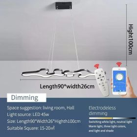 Home Alexa Google Home Modern LED Pendant Lights for Living Dining Room Bar Kitchen Room Hanging Pendant Lamp Fixtures (Emitting Color: Dimmable, Body Color: Dimmable Black)