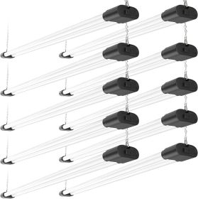 Ensenior 4 Pack Linkable LED Utility Shop Light, 4 FT, 4400 High Lumens, 36W Equivalent 280W, 5000K Daylight (Emitting Color: Black-4 PACK)
