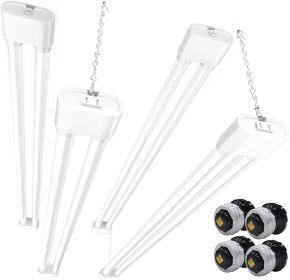 Ensenior 4 Pack Linkable LED Utility Shop Light, 4 FT, 4400 High Lumens, 36W Equivalent 280W, 5000K Daylight (Emitting Color: White - E26-4 PACK)