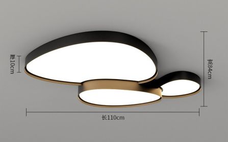 Nordic Postmodern Living Room Lamp Ceiling Lights Bedroom Dining Room Lamps Simple Full Spectrum LED Lamp Home Decorative Lights (Emitting Color: Tricolor light, Body Color: Black - 110cm)