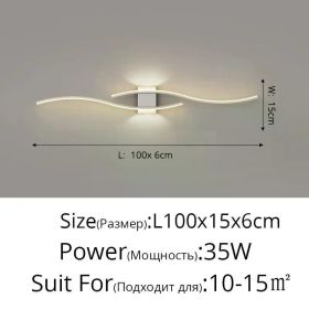 Modern Minimalist LED Wall Lamp Foyer Indoor Bedroom Study Room Living Room TV Background Wall Decorative Light (Lampshade Color: C White 100cm, Body Color: Warm light)
