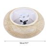 E27 Bamboo Flush Mount Ceiling Light Rustic Rattan Ceiling Fixture Hanging Lamp 3-Lamp 110V/220V 40/50cm (Bulb Not Included)