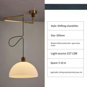Retro Shift Telescopic Long Pole Single Head Chandelier Bag House Restaurant Lamp Simple Creative Rocker Arm Study Light (Emitting Color: Tricolour light, Body Color: J)