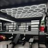 RGBW Hexagon Modular Suspended Lighting, Wall Lights, Honeycomb Ceiling Light for Garage, Basement, Gaming Room, Warehouse, Gym