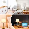 Bedside Table Lamps Set of 2 -LED Bulbs Included, Touch Control Lamp with USB C+A Charging Ports & AC Outlet, 3-Way Dimmable
