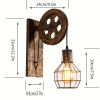 Retro Industrial Wall Sconce, 1Pack Antique Brass Vintage Plug In Wall Lighting
