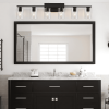 DRNANLIT Black Bathroom Vanity Lighting Over Mirror,6 Light Bathroom Vanity Lights with Clear Glass Shade,Metal Vanity