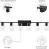 DRNANLIT Black Bathroom Vanity Lighting Over Mirror,6 Light Bathroom Vanity Lights with Clear Glass Shade,Metal Vanity