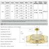 30 Inch Caged Ceiling Fan With Light Crystal Lampshade 6 Light Bases
